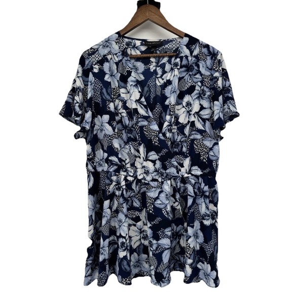 Lane Bryant Tops - Lane Bryant Baby‎ Doll Faux Wrap Flutter Blouse Top Plus Ruffle Sleeve Fairy 18